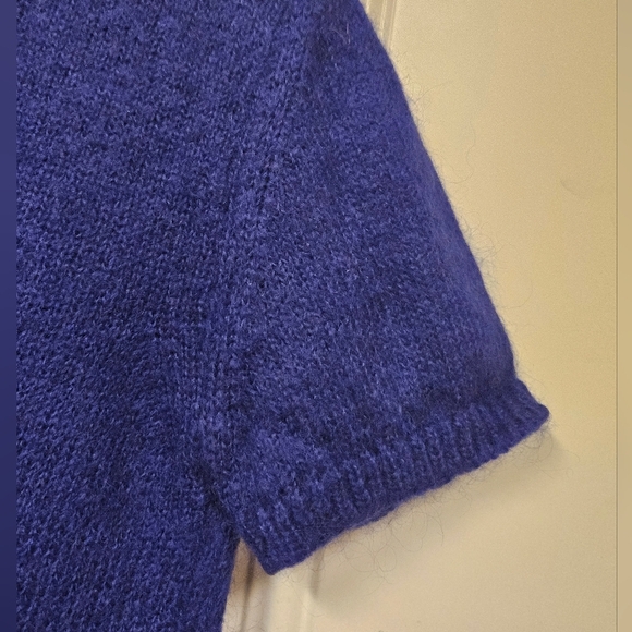 Vintage Express tricot Kid Mohair,Wool blend crop knit blouse size L - Picture 3 of 8